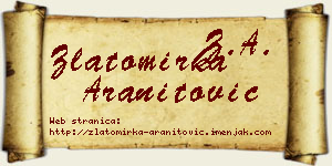 Zlatomirka Aranitović vizit kartica